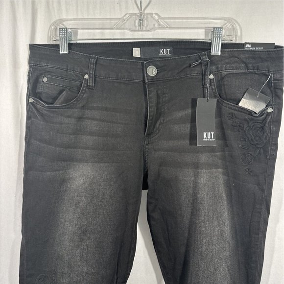 NWT‎ Kut From The Kloth [ 16 ] Mia Embroidered Toothpick Skinny Jeans Grey - Picture 4 of 16